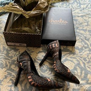 Charles By Charles David Black Aztec Pumps